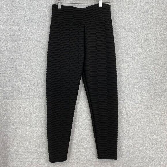 SHEIN Leggings Womens Medium Black Scrunch Butt High Waisted Stretch Gym Texture - Picture 1 of 11